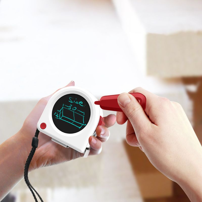 5m/16ft Tape Measure with LCD Writing Tablet Drawing Board for Construction/Carpenter/DIY Measurement