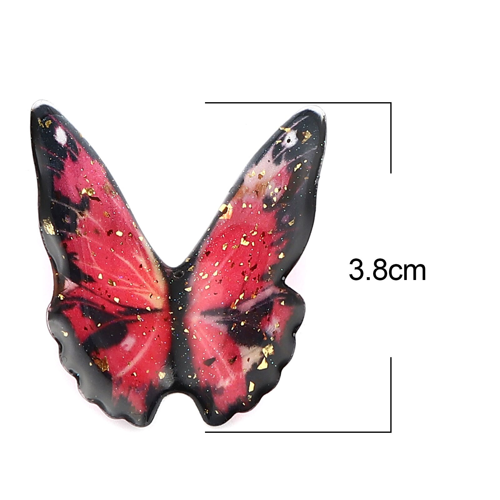 3/5PCs fascini del pendente della serie della farfalla dell'insetto della resina per la fabbricazione di gioielli foglia d'oro farfalla animale blu viola stagnola 23mm x 22mm: 3PCs-13