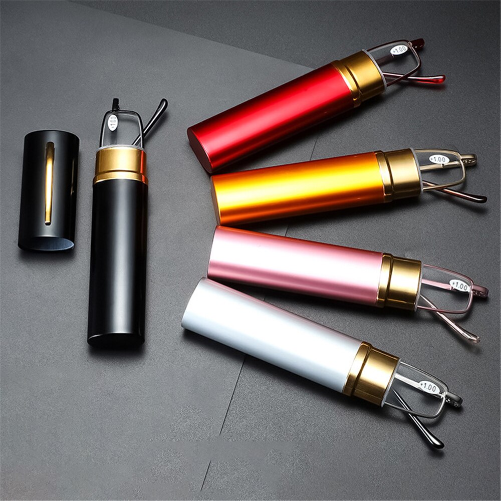 Draagbare Leesbril Ultralight Compact Verziendheid Bril Metalen Presbyopie Lezers Met Dioptrie Plus + 1.0 ~ + 4.0 Voor Vrouwen mannen