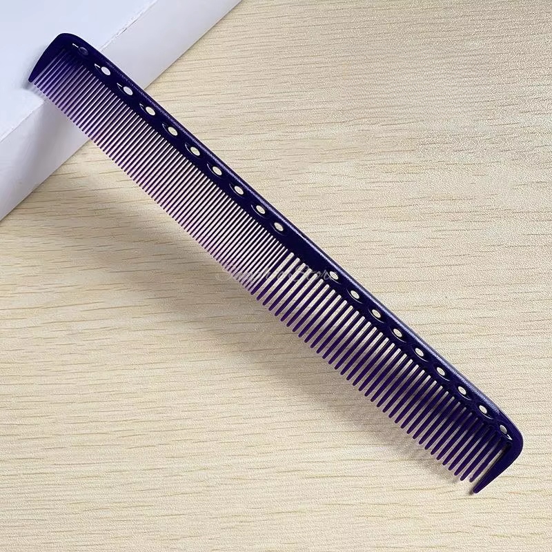 Peine de corte de pelo japonés de doble cara, herramientas antiestáticas multifuncionales de resina para barbería, 21,5 cm: Morado