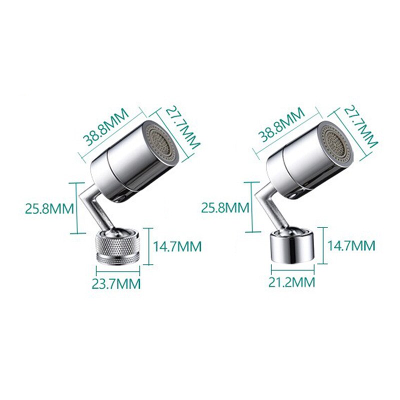 Universal Splash Filter Faucet 720° Rotate Spray Head Anti Splash Filter Faucet Movable Kitchen Tap Water Saving Nozzle Sprayer