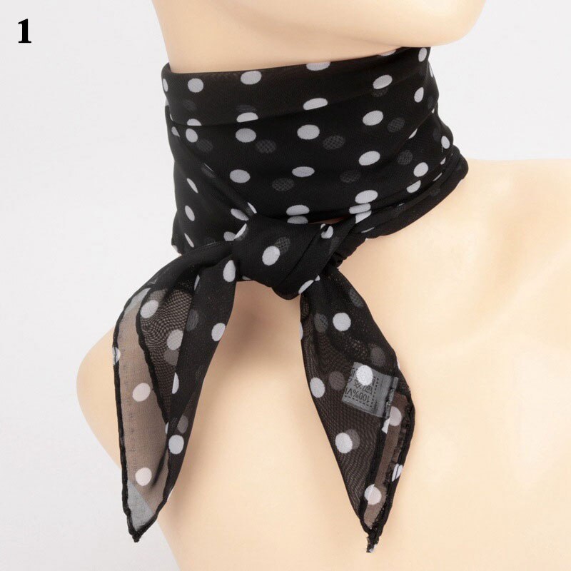 Foulard en mousseline de soie 65x65cm, carré, à pois, à la , pour femmes, châles, cravates, bandes, châles: 1