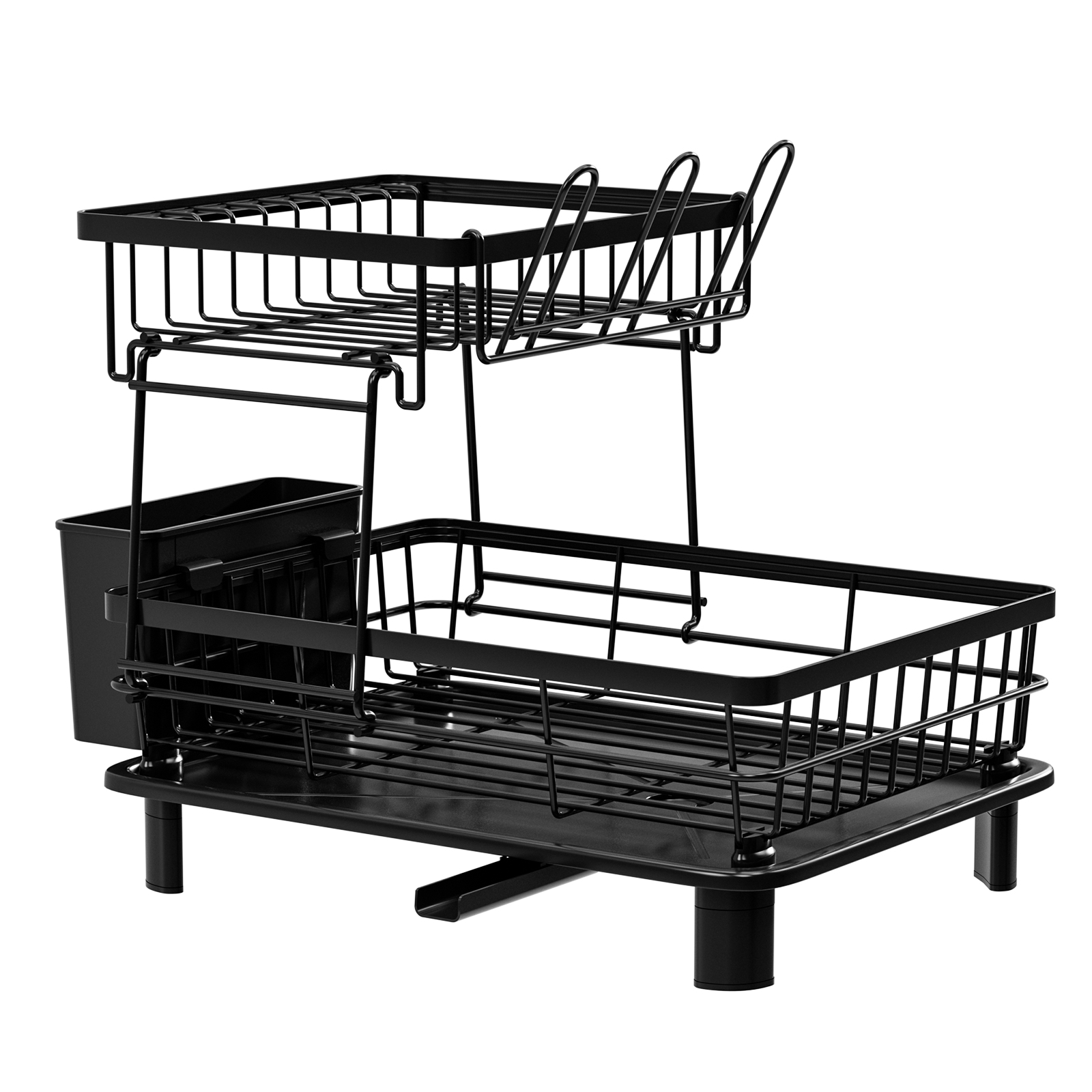 1 st Afdruiprek, Keuken Schotel Droogrek, Keuken Schotel Organisator Rek, 2tier Servies opbergrek: Light Grey