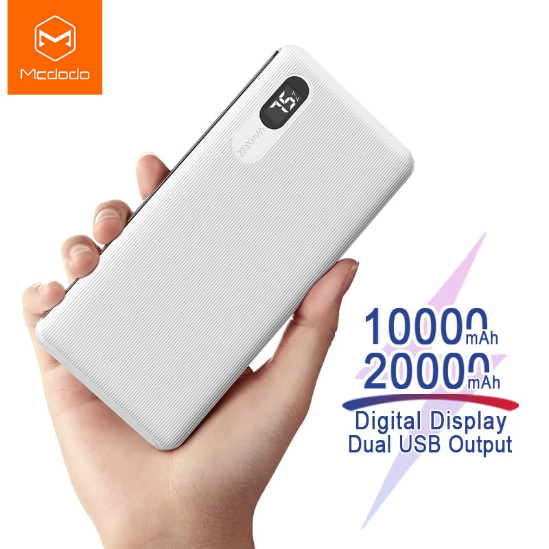 Mcdodo 20000 Mah Batterij Oplader Power Bank Digitale Display Snelle Lading 2A Externe Draagbare Powerbank Voor Iphone Samsung Xiaomi
