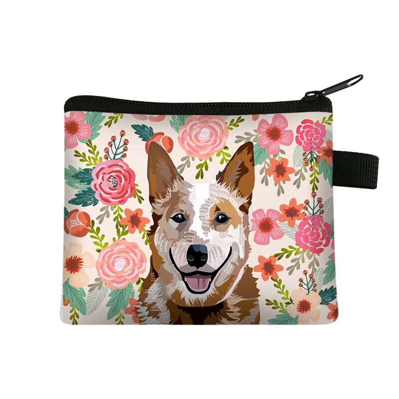 Einzigartige Katze Hund Mit Blume Malerei Münze Tasche Für Frauen Geldbörsen Mädchen Lippenstift Karte Tasche Mini Brieftaschen Für: lqbyhm12w