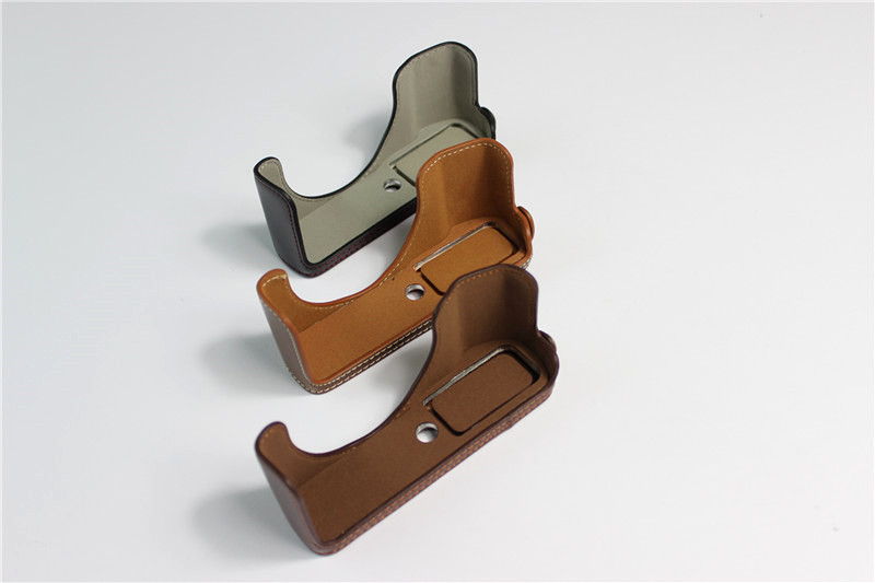 Pu Lederen Half Case Cover Voor Panasonic LX100II LX100M2 LX100 Mkii Camera Tas Shell Met Batterij Opening