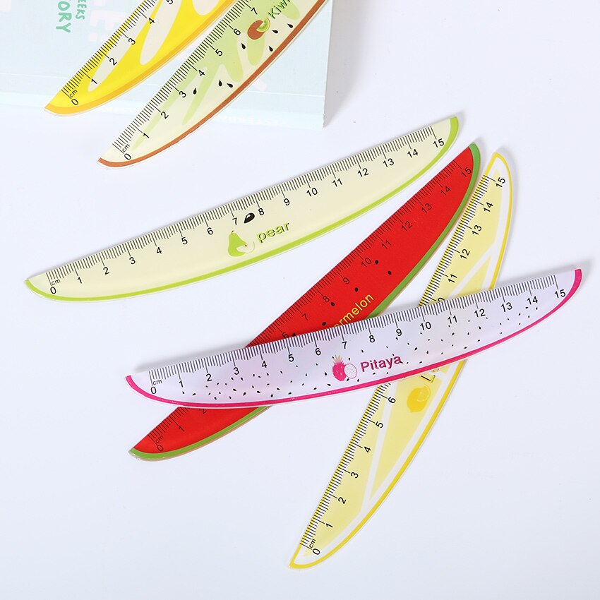 1PC Kawaii papelería coreana 15 regla de plástico en cm fruta original regla para los niños de la novedad tema