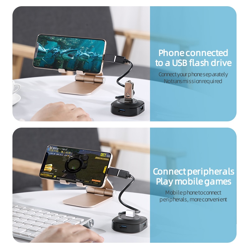 Joyroom USB Hub 3.0 Hub USB 2.0 Adapter 4 Ports Speed Multiple usb3.0 Adapter With Micro USB For Computer USB Splitter 0.25M