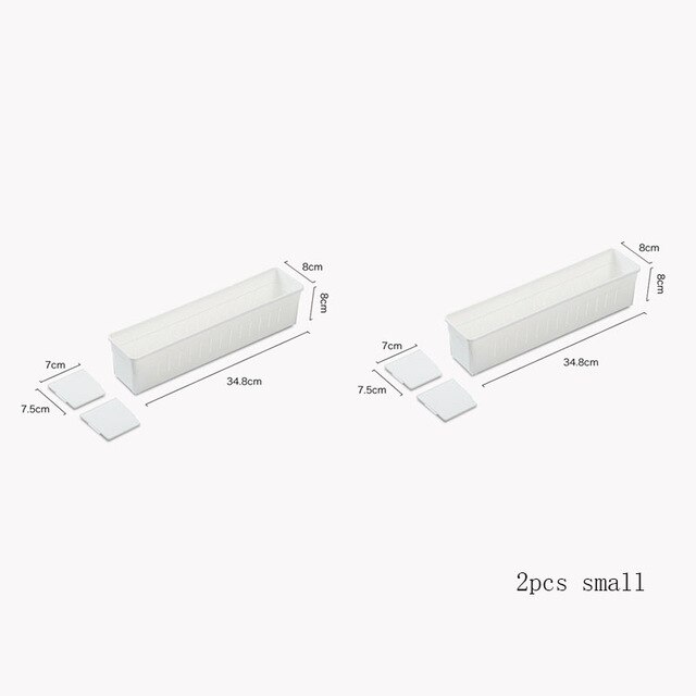 Cajones de almacenamiento de cubiertos de plástico organizador de cocina para el hogar, cajón de almacenamiento de herramientas, cosméticos, armario organizador para cajón de almacenamiento de cocina: 2 Small