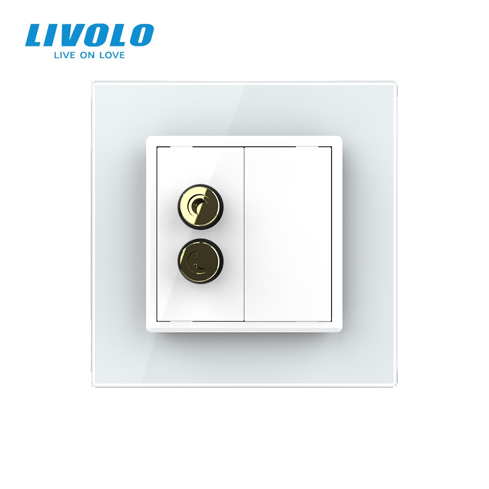 Livolo-enchufe de pared con Panel de cristal, enchufe de sonido estándar europeo