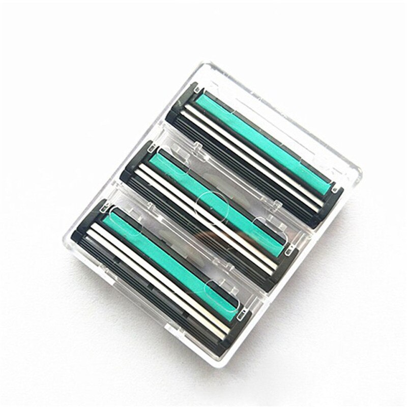 Men Handle Shaving Razor Shaver Replaceable Straight Manual Razor Beard Trimmer Double Layers Razor Blades