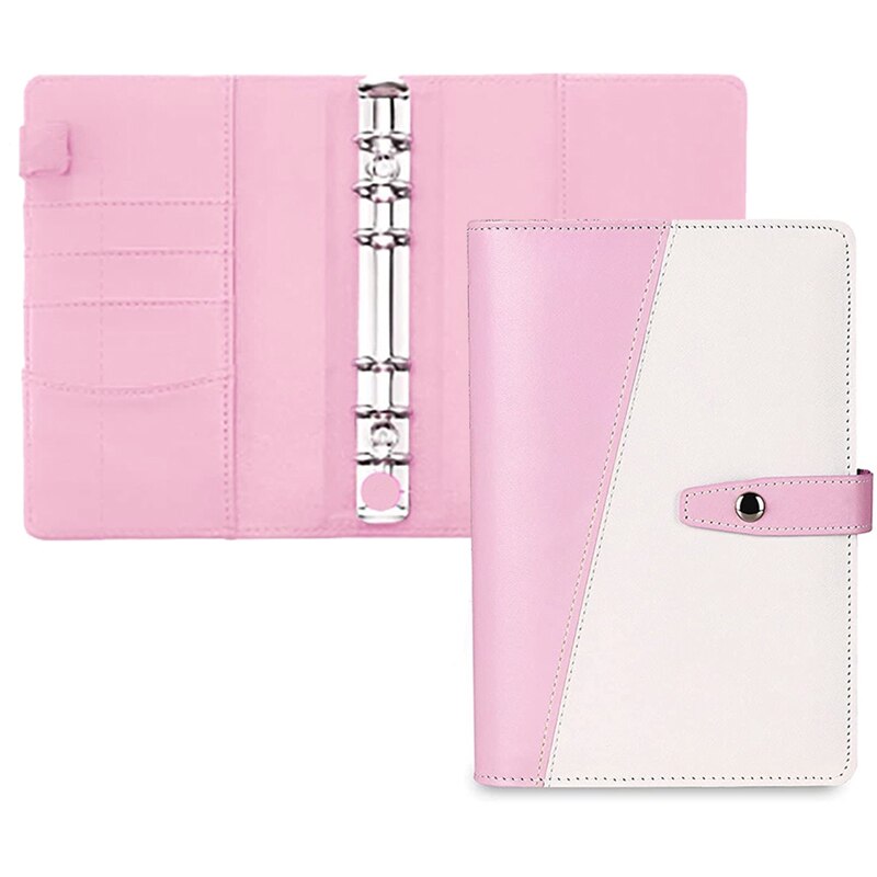 Budget Binder, For A6 Filler Paper,Loose Leaf Mini Binder Cover With Unique Snap Buckle,A6 Budget Binder For Budgeting: Pink