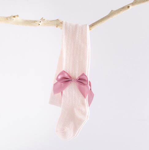 Baumwolle Baby Strumpfhosen Für Mädchen Sommer Dünne Spitze Bogen Blume Strumpfwaren freundlicher Strümpfe Strumpfhosen freundlicher Kleinkind freundlicher Engen: Rosa Gittergewebe Bogen / 2 zu 4 Jahre