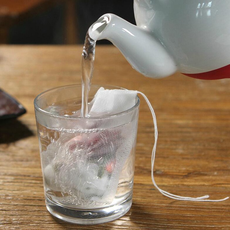 100 stk køkkenudstyr gadgets ikke-vævet stofforseglingsfilter te kaffeposer snorpose pose urt krydderifilter køkkenredskaber