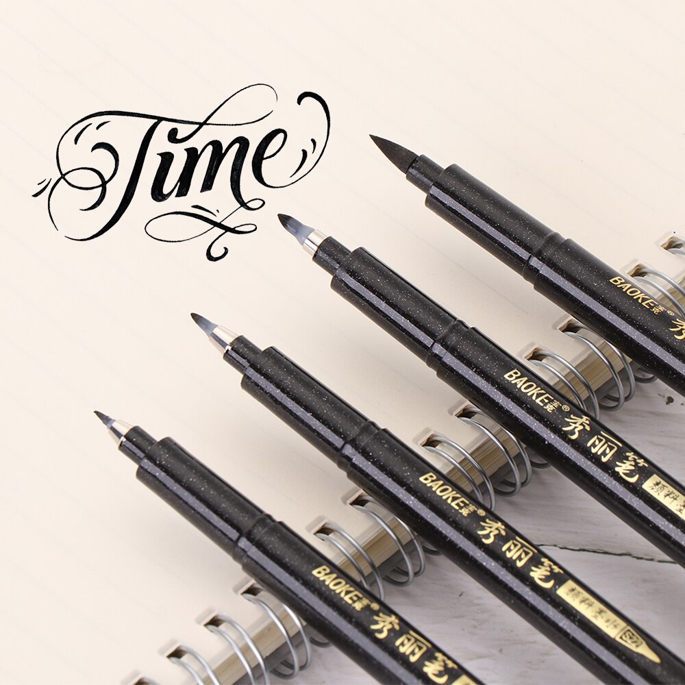 Kalligrafi pen hånd bogstaver penselpenne markører til skrivning tegning signatur sort blæk penne kunstmarkør papirvarer