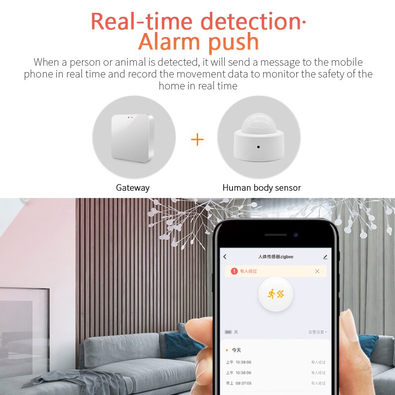 1/2/5/8PCS Zigbee Smart MINI PIR Motion Detection Sensor Anti-Theft Security,Tuya Smart Life APP Remote Monitor,Need Zigbee Hub