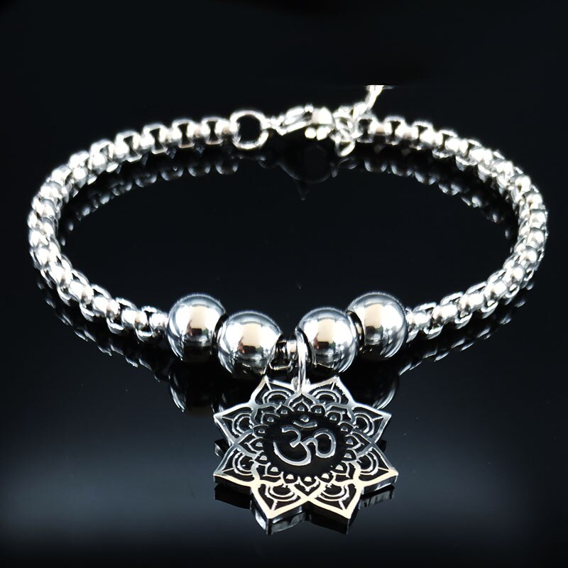 2022 Lotus Edelstahl Manschette Armbinde für Frauen Silber Farbe Armreif Armbänder Schmuck Armbinde acier B18336: F