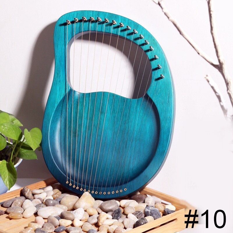 16-Tone Log Lier Draagbare Muziekinstrument 16-Strings Massief Hout Fineer Lier Snaarinstrument JT-889