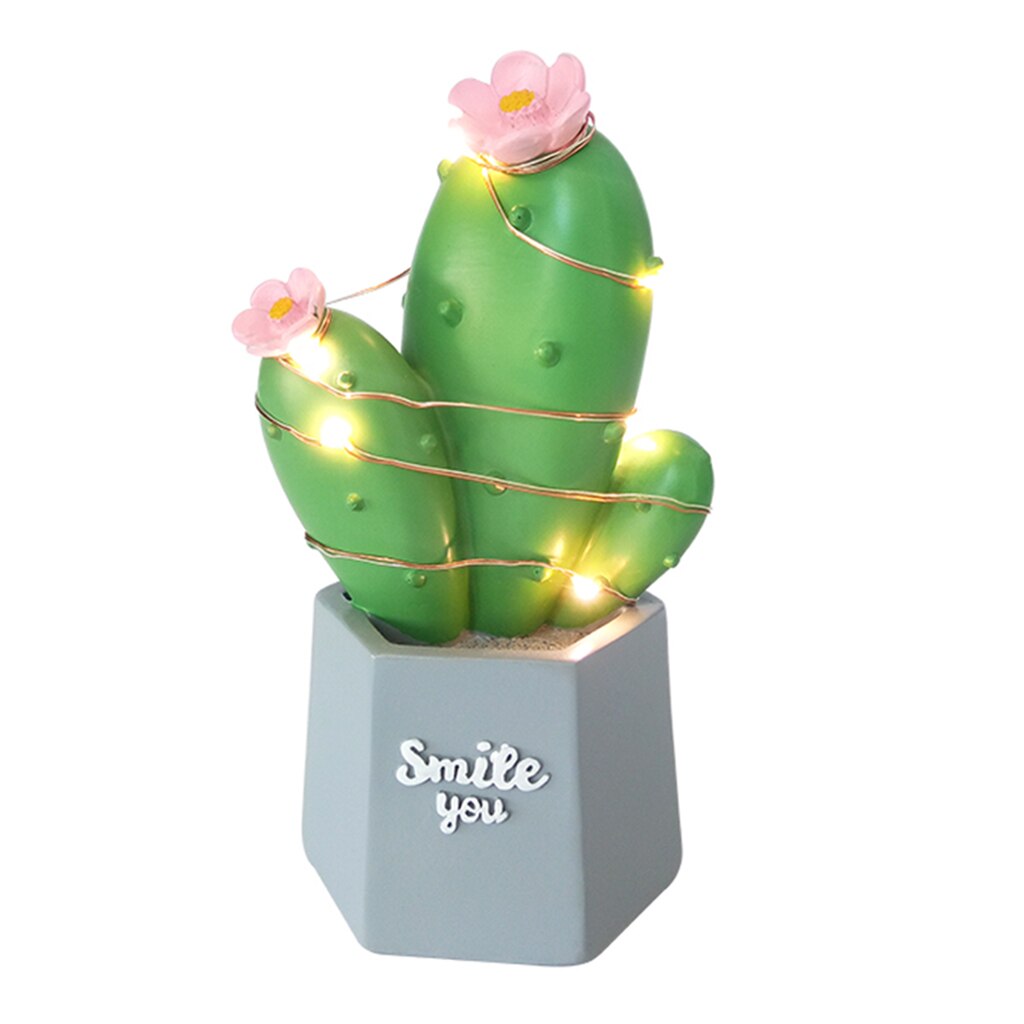 Veilleuse LED en résine, Cactus, d&#39;anniversaire pour enfants, décoration de chambre à coucher