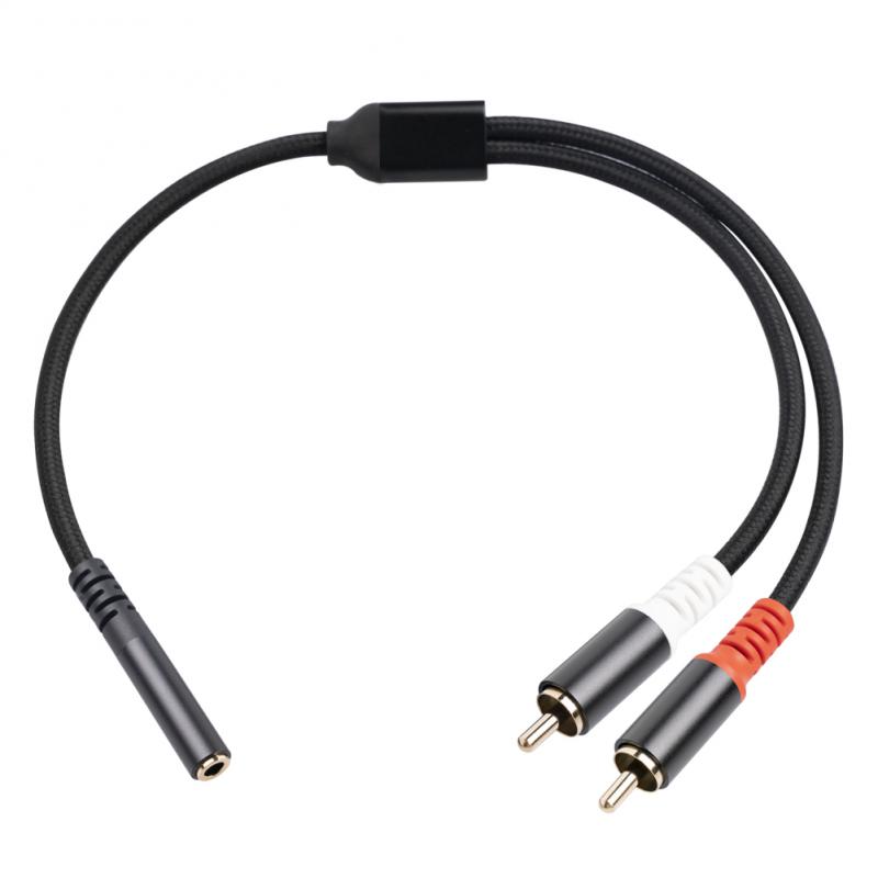 RCA Cable 2RCA To 3.5mm Jack Female AUX Audio Cable Stereo Splitter Adapter Cable For TV PC DVD Speaker Audio Amplifiers: Default Title