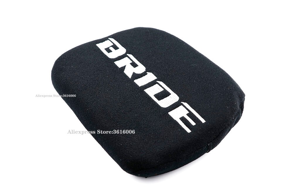 1X JDM BRIDE Racing Tuning Pad For Head Rest Cushion Bucket Seat Racing: Head Pad Black-bride