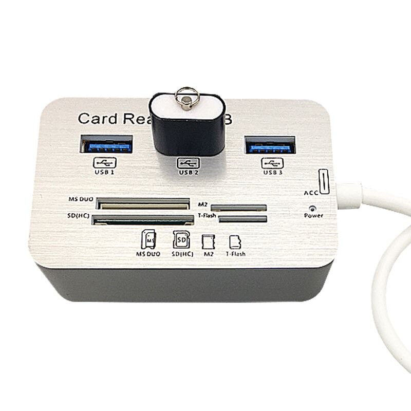 3.0 usb hub and Card Reader COMBO high speed hab with MS/SD/M2/TF and with 3 ports usb splitter for computer