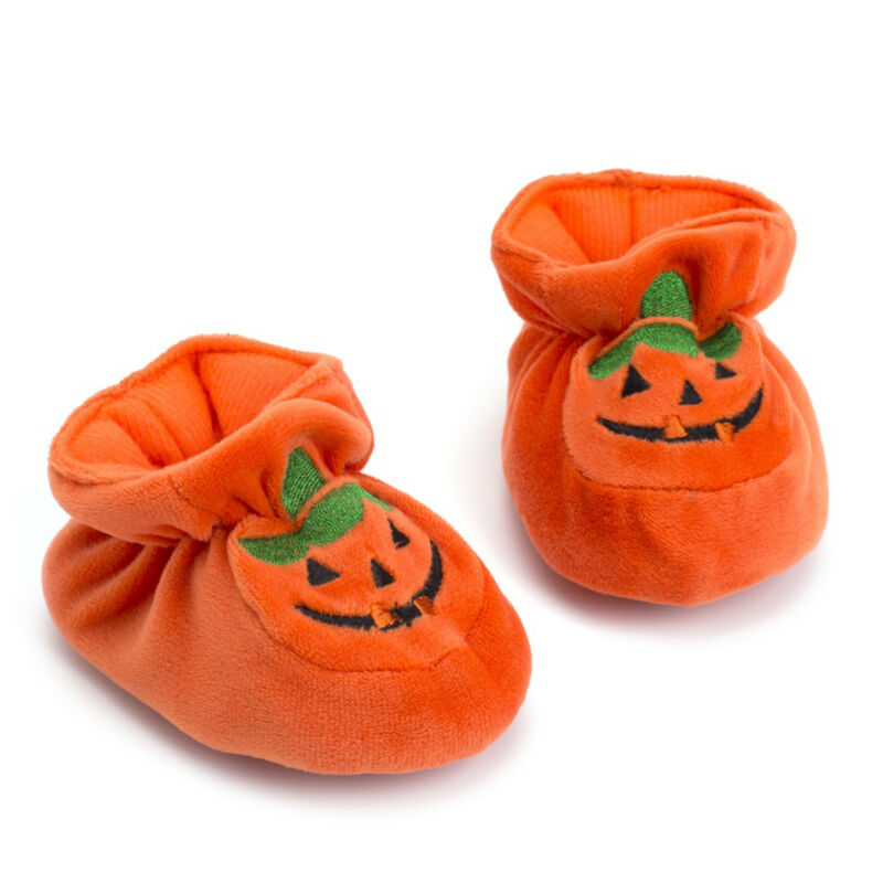 Nyfødte baby sko halloween græskar toddler baby dreng pige blød sål krybbe sko efterår vinter varme afslappede sko 0-18 måneder