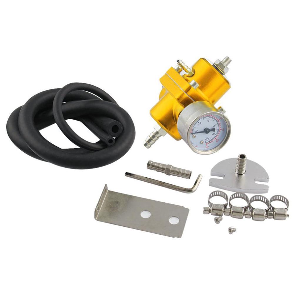 Car modified fuel pressure regulator Fuel regulating valve Petrol booster enhanced applicator with watch: Gold