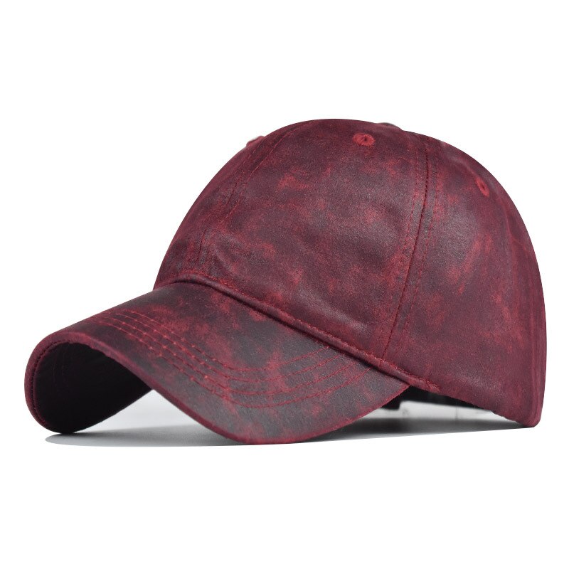 Vasket imiteret læder kasket herre bomuld ren farve baseball kasket til kvinder gorra bone hatte far hat snapback kasketter: 011