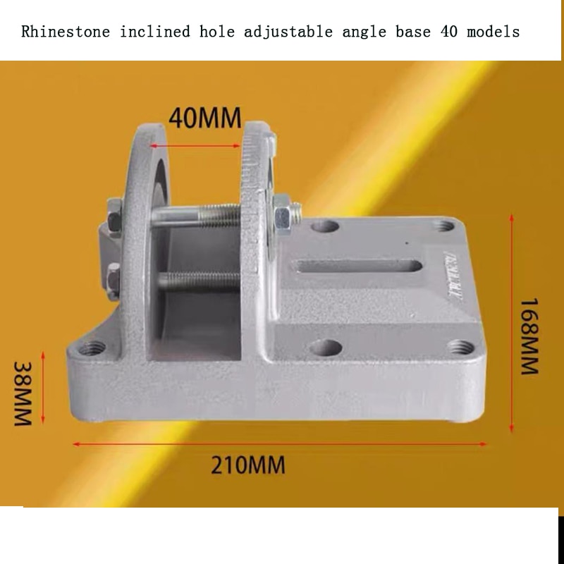 Adjustable angle base of rhinestone inclined hole