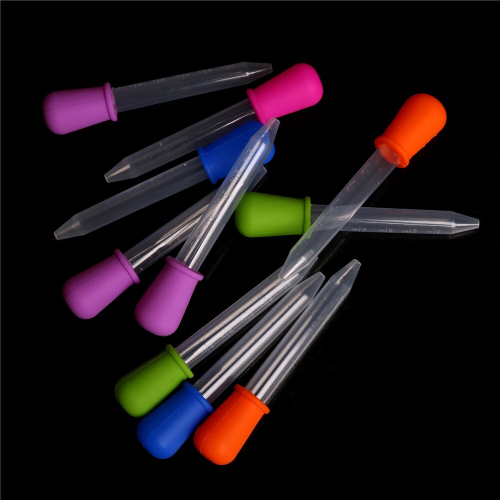 1Pc 5Ml Babyvoeding Afdruipselglas Lepel Pipette Liquid Voedsel Dropper Buret Baby Gebruiksvoorwerpen Clear Silicone Plastic Willekeurig