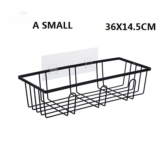 Cesta colgante de rejilla de hierro forjado para decoración de pared, soporte de exhibición para artículos pequeños, colgante para interior, ZP7151642: A SMLL BALCK