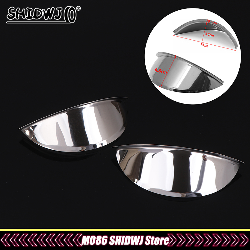 Universal cromo metal scooter farol capa à prova de chuva 5.75 "/7" para cafe racer motocicleta frente lâmpada viseira