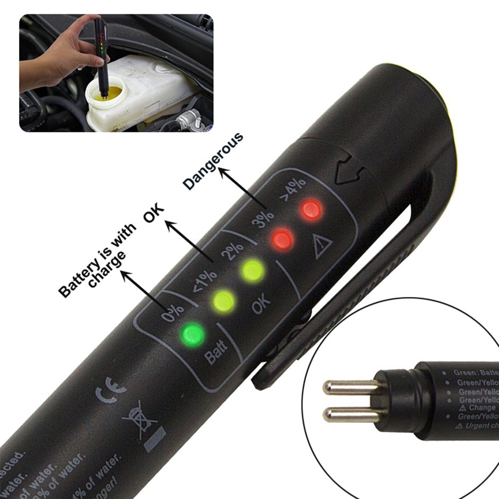 Probador de líquido de frenos de coche, herramienta de diagnóstico preciso de coche, 5 LED, Pluma de control de de aceite, probador Universal de líquido de frenos, pruebas Automotrices