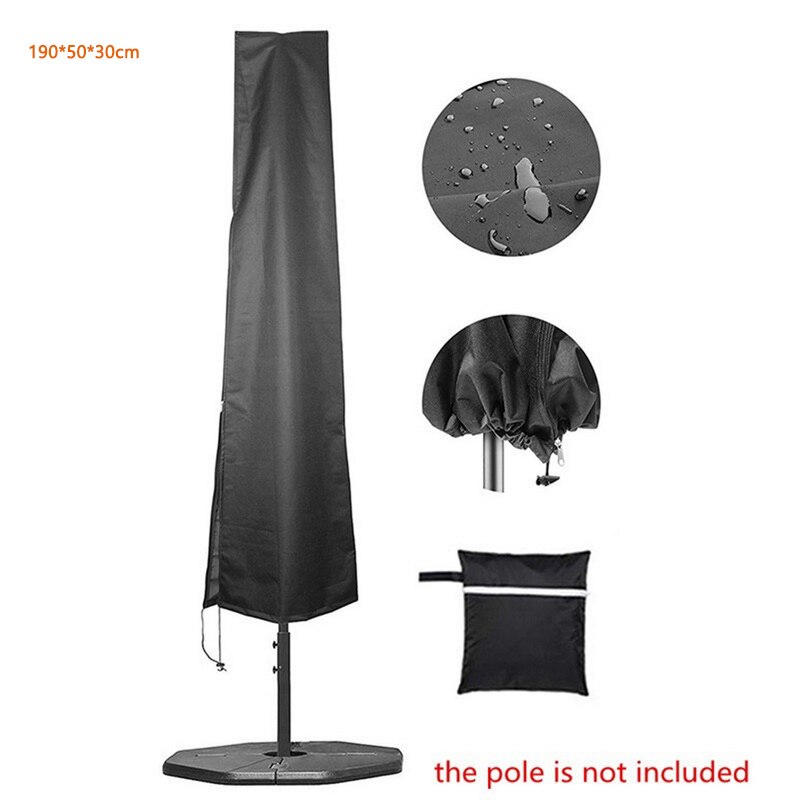 Waterproof Oxford Cloth Outdoor Umbrella Cover Shade Garden Weatherproof Patio Cantilever Rain Cover Accessories: 190x50x30cm