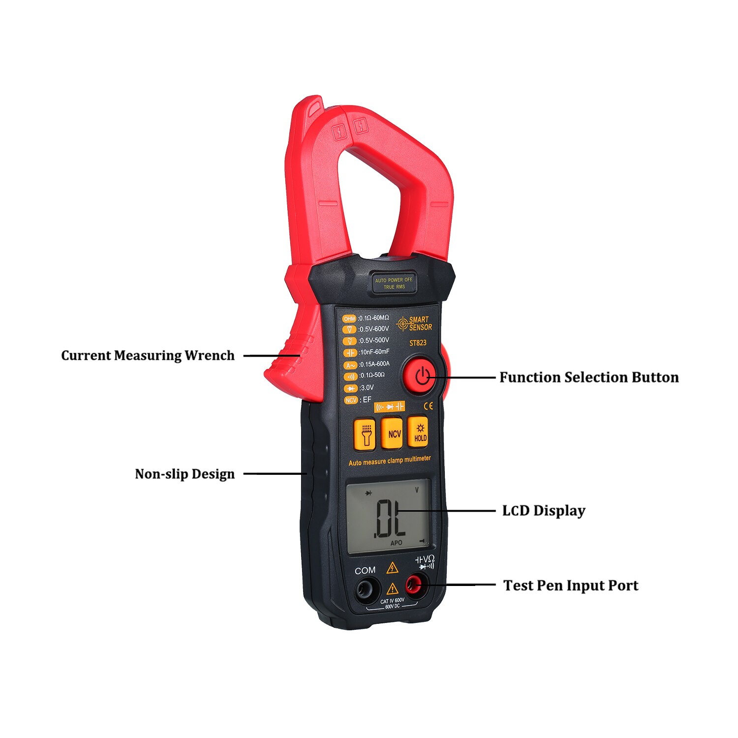 SMART SENSOR Digital Clamp Meter High Precision Manual Range Multimeter AC Clamp Ammeter Clamp Gauge ST821 ST822 ST823