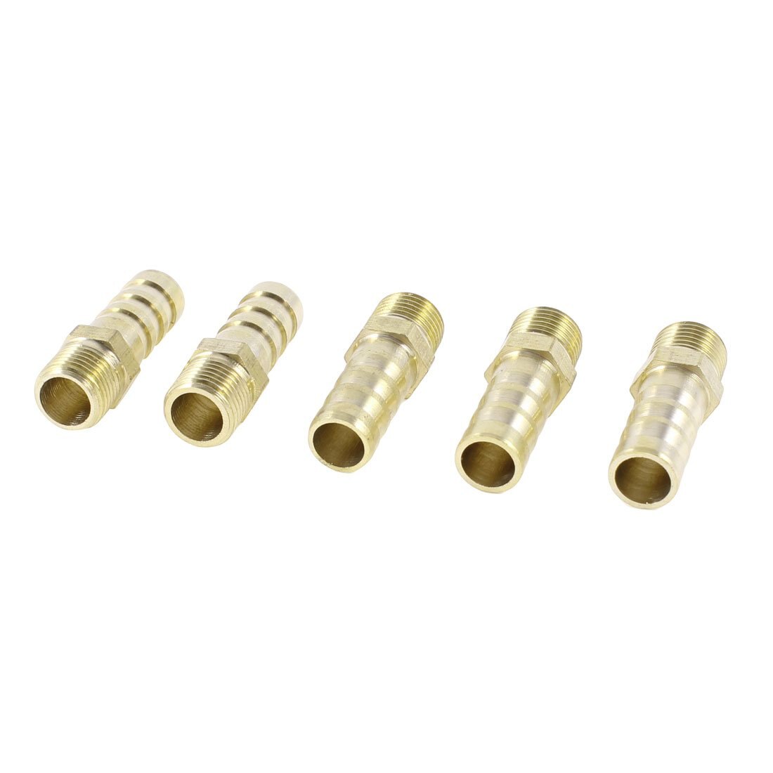 LIXF 5PCS Brass 8mm Gas Pipe Barb 1/8"PT Male Thread Joints Fittings