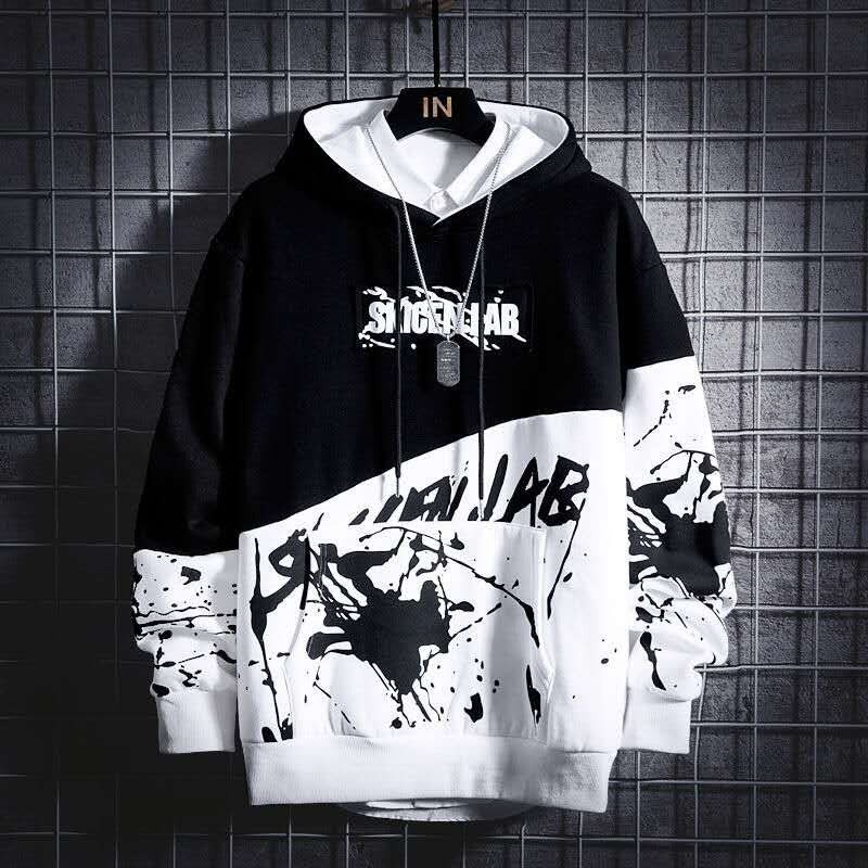 Casual Men hip-hopowe bluzy z kapturem 2020 męskie jesienny w stylu Harajuku bluzy męskie japońska moda uliczna luźne bluzki z kapturem śmieszne płaszcze męskie
