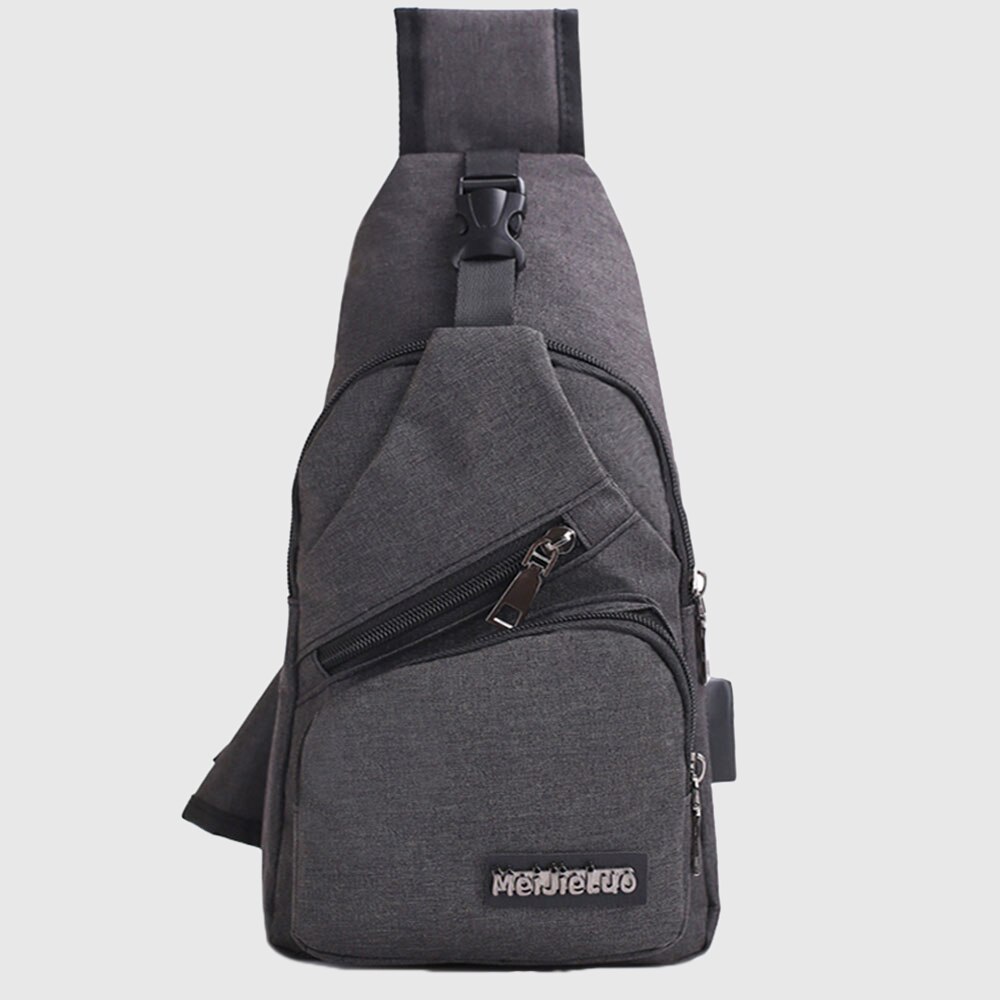 Anti-diefstal opladen casual mannen borsttas polyester crossbody tassen schoudertas borsttas tas voor mobiele telefoon portemonnee