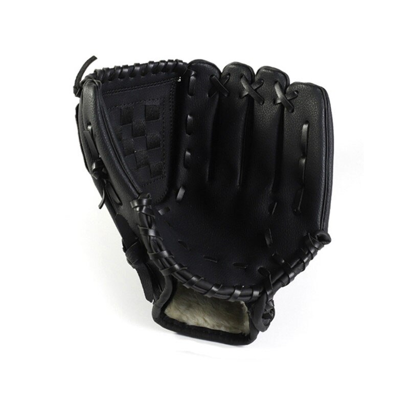 Outdoor Baseball GloveThree colors Softball Practice Equipment Left Hand for Adult Men Women Train 10.5/11.5/12.5inch: Black / 10.5 inches