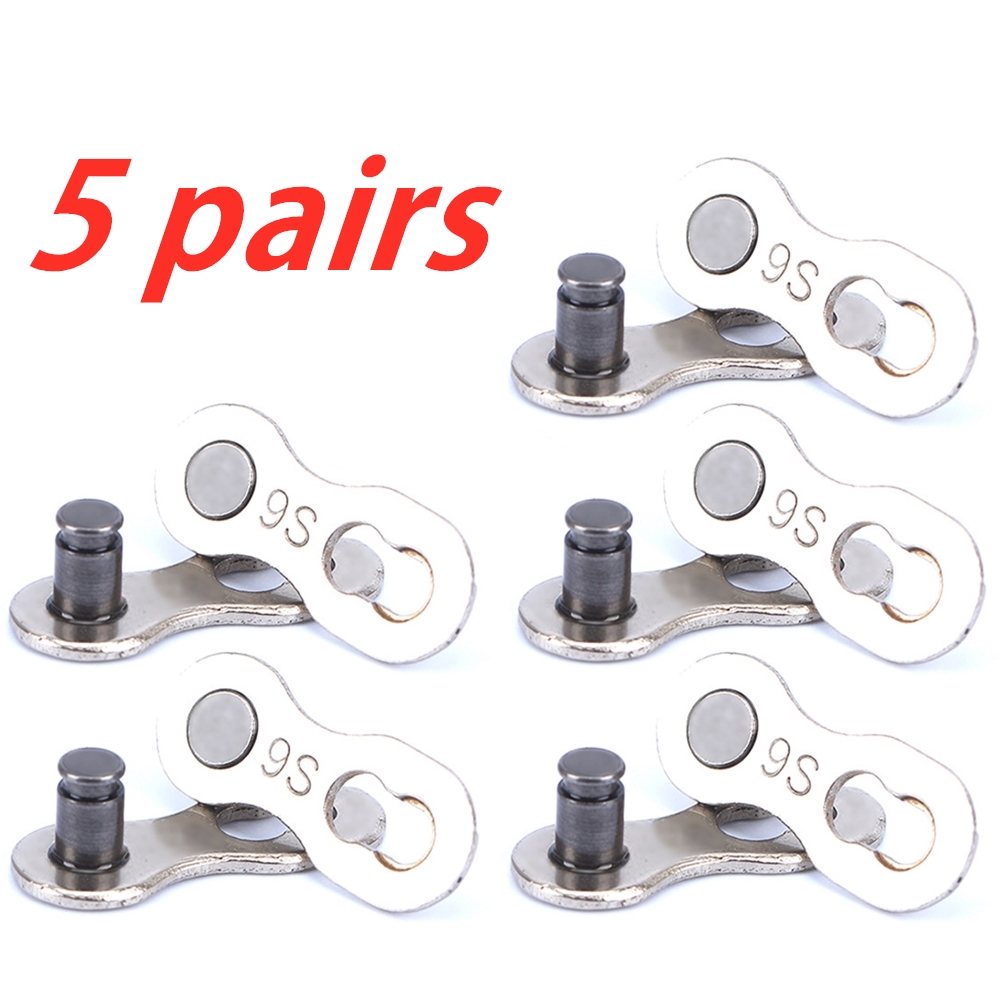 5 Pairs Bike Chain Quick Link Mountain Fiets Ketting Ontbrekende Quick Connector Aansluiten Master Link Voor 6 7 8 9 10 Speed: 9 Speed