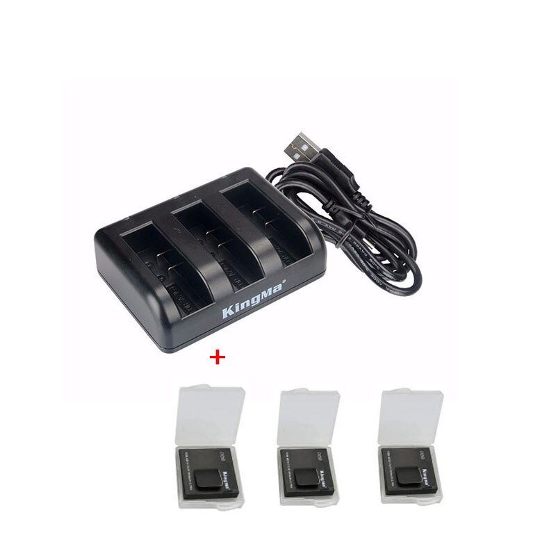 Voor Xiaomi Yi 4K 4k + Xiaoyi 4K Lite Batterij 1000Mah Batterij W/Oplader Voor xiaoyi Yi 4K 2 Actie Camera Batterij Accessoires Set: Set 3