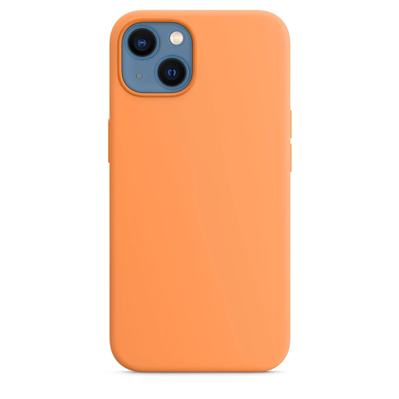 Funda de silicona líquida de animación oficial para iPhone 13 Pro Max 13 Mini con funda Magsafe, funda protectora de carga inalámbrica: Microfibra / Verde militar