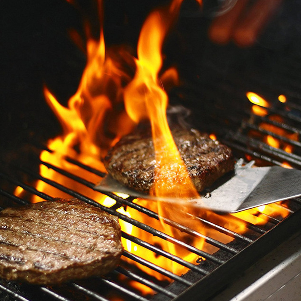 304 Stainless Steel Flat Top Grill Grill Spatula &amp; Scraper Set Kit Kitchen BBQ Flipper Griddle Accessory Tool