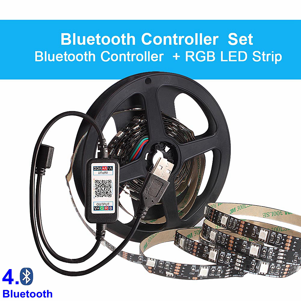 Bluetooth RGB LED Strip Licht SMD5050 5M 1M 2M 3M 4M 0.5M Diode Tape flexibele Neon Ledstrip Lint LED Strip USB 5V TV Backlight: 0.5m