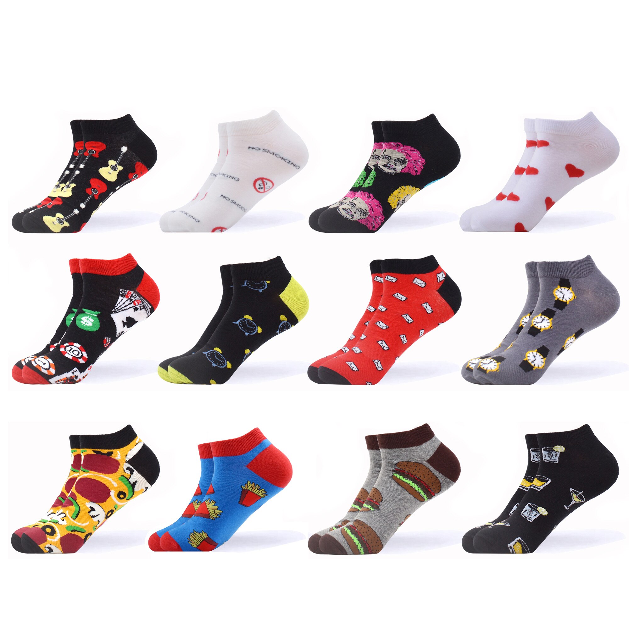 SANZETTI – chaussettes courtes à carreaux en coton peigné pour femmes, 12, nouveauté, colorées, décontractées, Harajuku, tendance paires/lot: B06228