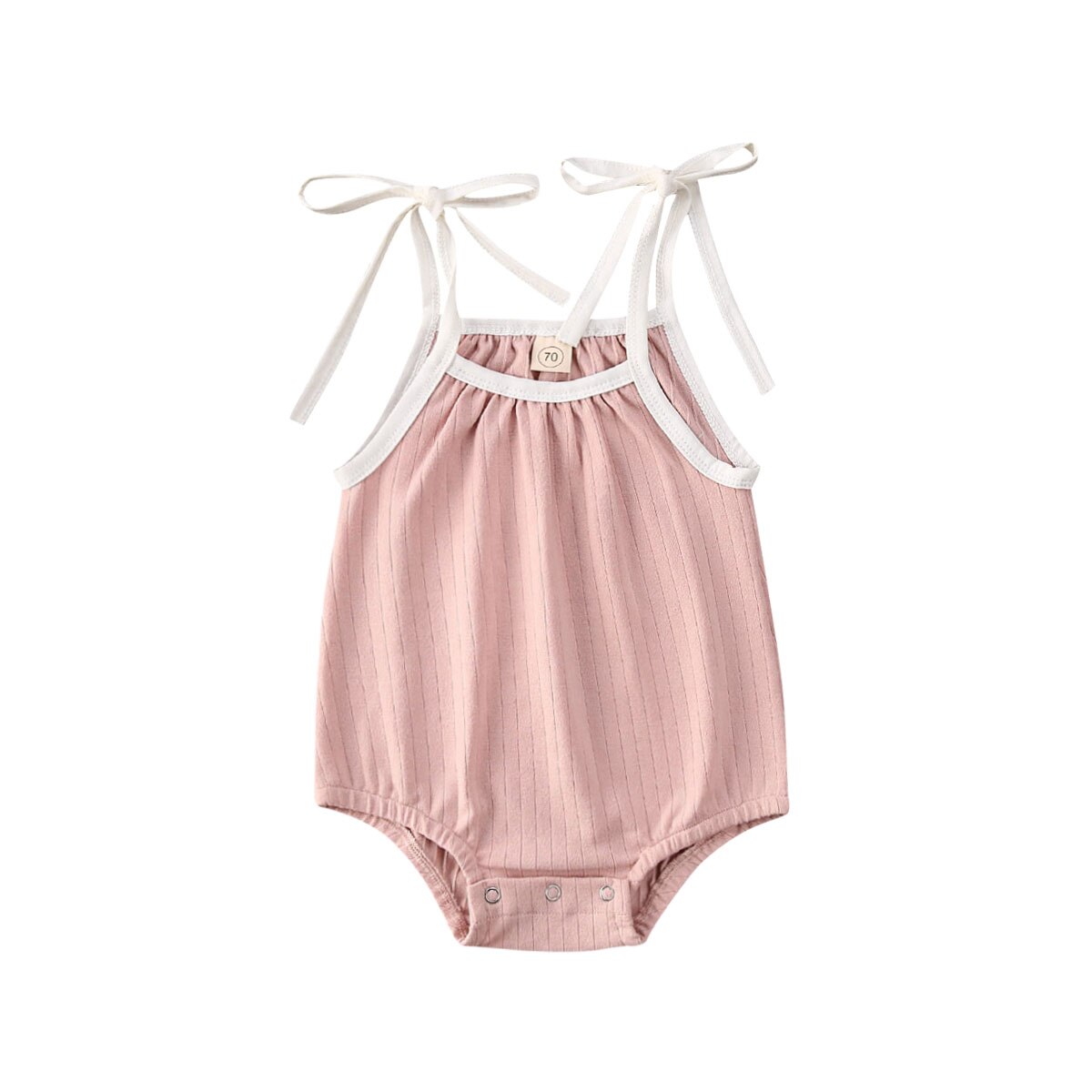 Baby Summer Clothing Toddler Baby Girl Kid Clothes Sling Romper Jumpsuit Strap Solid Sunsuit Outfit Tops 0-24M: Pink / 12M