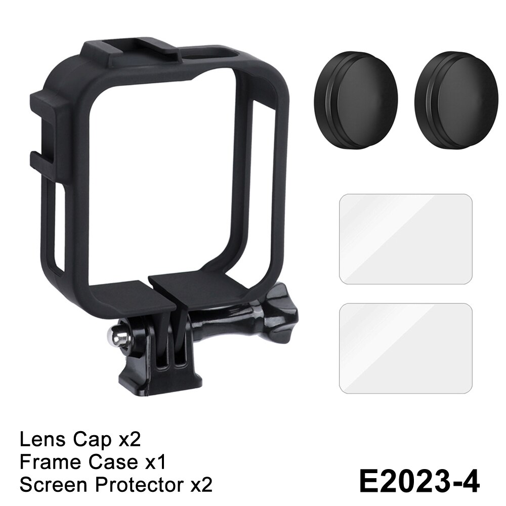 Frame Case Voor Gopro Max 360 Screen Protector Gehard Glas Beschermende Lens Film Behuizing Cover Mount Voor Go Pro Max accessoires: E2023-4