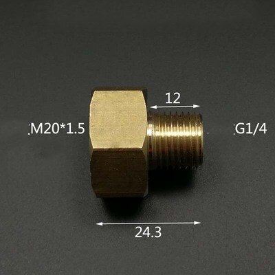 M10x1 M14x1.5 M16x1.5 M18x1.5 M20x1.5 1/8 &#39;&#39;1/4&#39;&#39; 3/8 &#39;&#39;1/2&#39;&#39; Schroefdraad Pneumatische Manometer Conversie Adapter Pijp fittings: M02-FM20x1.5