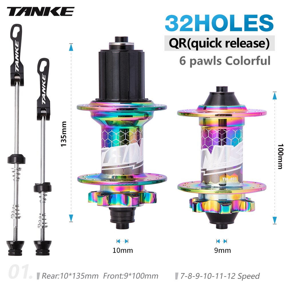 TANKE 32 hub 36 Holes MTB Bike 6 pawls 6 bearing hubs for 7 8 9 10 11 12s speed cassette frewheel aluminum alloy 142 boost 148